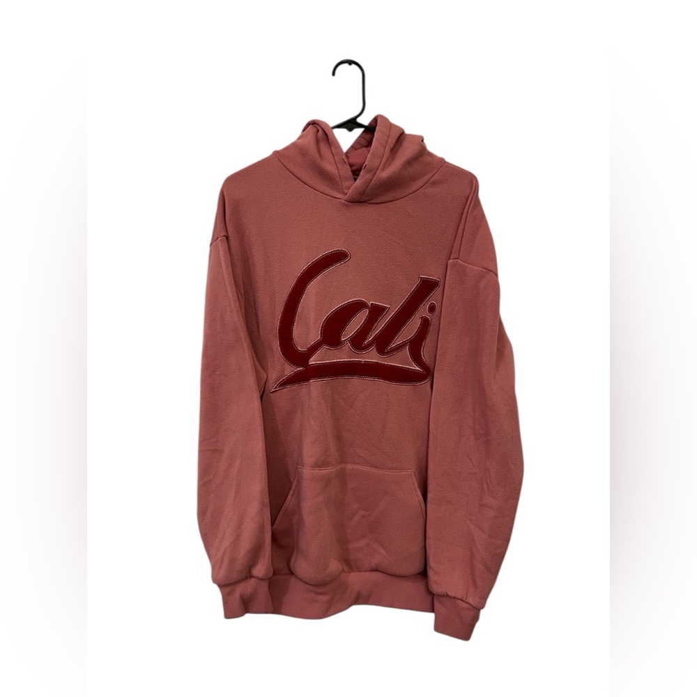 Cal Embossed Logo Hoodie Sweatshirt | Dusty Rose | XL